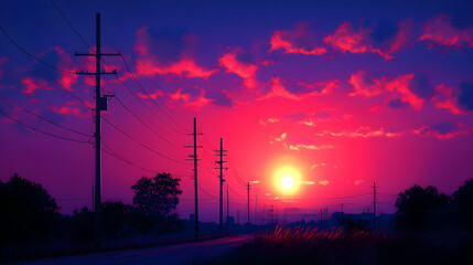 Vibrant Sunset Illustration