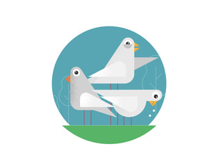 Cute Bird Flat vector design
