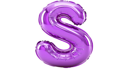 Purple Balloon with letter S for Party Decoration Background
