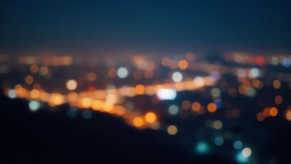 Defocused night city lights, dreamy mood, perfect for overlay.