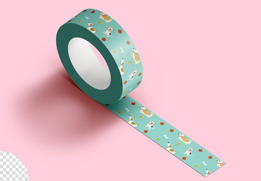 Stationery Washi Tape Roll Mockup