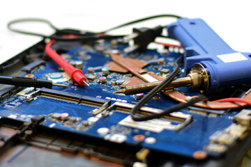 Motherboard repair equipment, fault meter, solder and motherboard