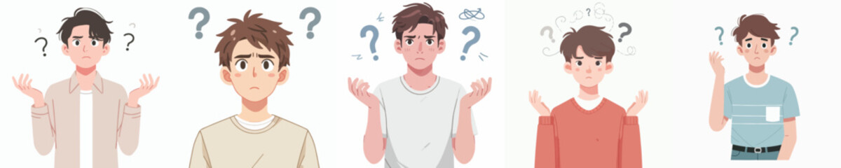 vector young man is confused