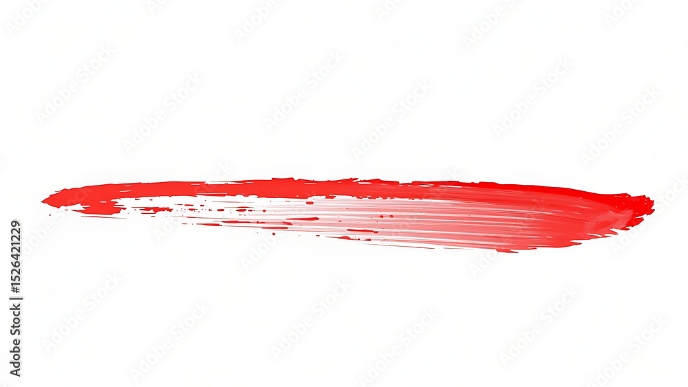 Poster red paint brush stroke creating a dynamic and vibrant design element isolated on a transparent backg