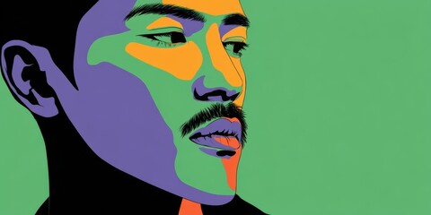 Vector Portrait with Sharp Lines and Bold Colors