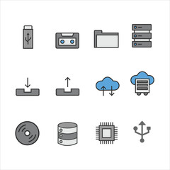 Computer data set icons suitable for your computer themed design