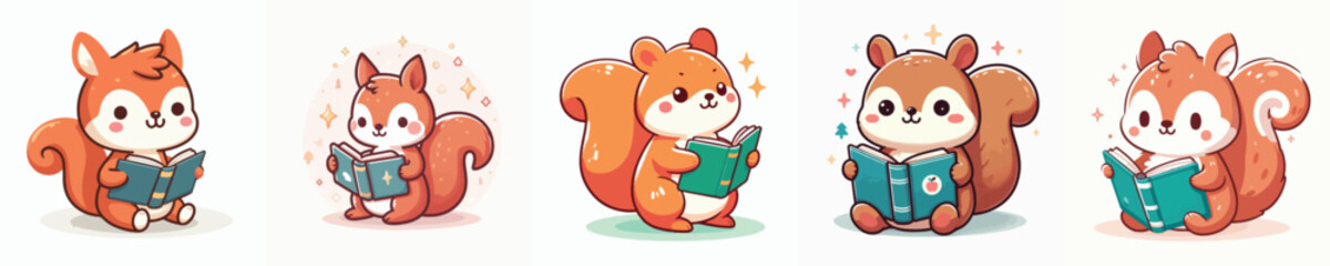 cute squirrel vector reading a book © sarah16blakeyxh2