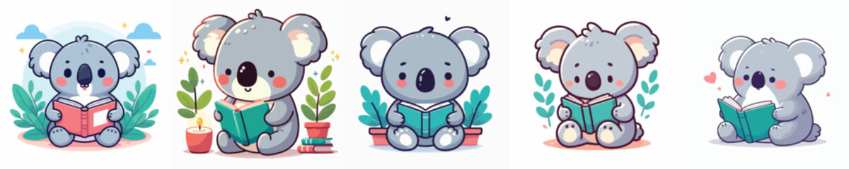 cute koala vector reading a book © sarah16blakeyxh2