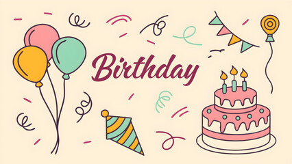 "Happy Birthday " vector illustration background isolated white 