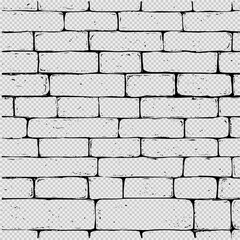 Minimalist seamless pattern of black and white bricks on a white background with simple lines and flat design, ideal for coloring pages, educational materials, or clean architectural mockups.