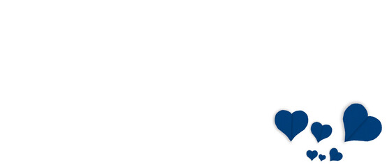 Isolated blue paper heart shape on transparent background. Valentine's Day. Red heart with shadow. Love. Illustration.