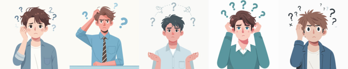 vector young man is confused