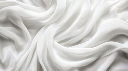 Obraz premium White fabric draped elegantly, soft folds, studio backdrop, textile design