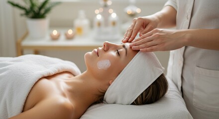 Fototapeta premium Relaxing Facial Treatment at a Spa