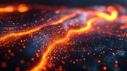 A web of glowing neon circuits forming an intricate pattern making an abstract background