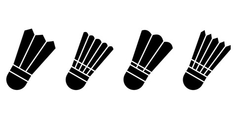Shuttlecock icon set. Shuttlecock vector icon in line design for web design, logo and mobile app. Symbol of Shuttlecock on white background. Vector illustration.