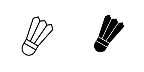 Shuttlecock icon set. Shuttlecock vector icon in line design for web design, logo and mobile app. Symbol of Shuttlecock on white background. Vector illustration.