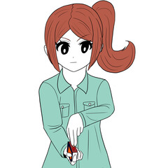 マッチをつける女の子