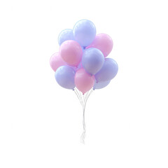 A cluster of pastel balloons in pink and lavender shades, showcasing a playful and festive vibe, perfect for celebrations, parties, or joyful events.