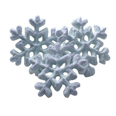 A collection of delicate snowflakes displaying intricate patterns, set against a transparent background, perfect for winter-themed designs and crafts.