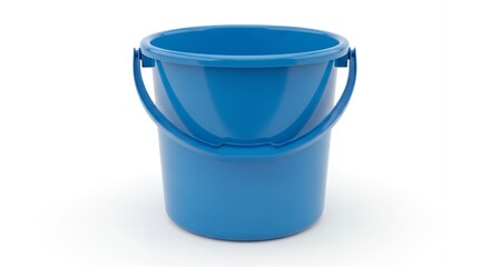 blue plastic bucket isolated on white background