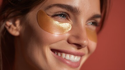 Woman relaxing with under-eye treatment patches