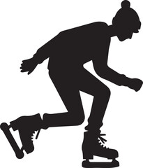 Silhouette of Winter Skater: Capturing the grace and momentum of a figure skater