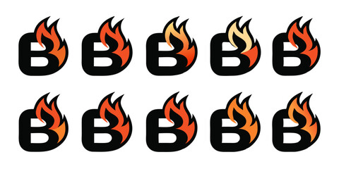 Creative letter b fire logo design a fiery brand icon for businesses