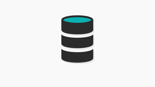 Animated stack representing a database, used for illustrating data storage, backend systems, and server infrastructure in digital environments.