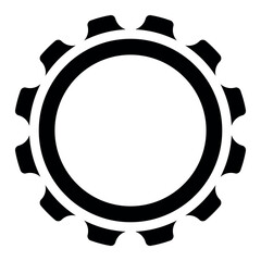 Fototapeta premium gear wheel silhouette shape, settings icon symbol, black and white vector illustration