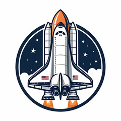 Fototapeta premium “Space Rocket Illustration | Spacecraft Launch, Astronomy, Futuristic Rocket Vector Design”