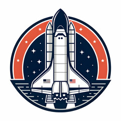 Obraz premium “Space Rocket Illustration | Spacecraft Launch, Astronomy, Futuristic Rocket Vector Design”