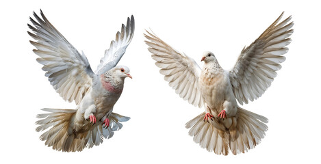 Obraz premium White Dove in Flight on a Transparent Background