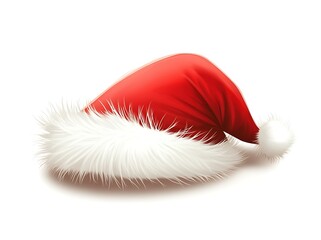 Red Santa hat clip art, white background