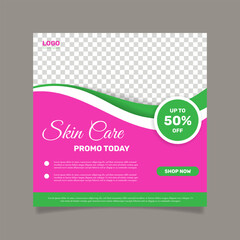 Modern Beauty Center Makeup Social Media Post Template