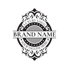 Vintage Badge label in black and white