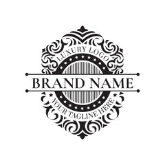 Vintage Badge label in black and white