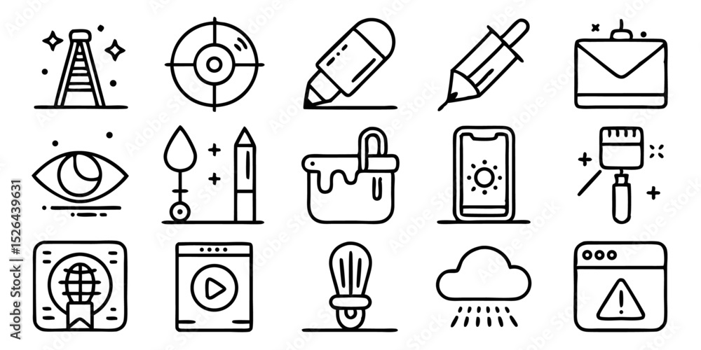 Poster high quality graphic design line icons for professional use in branding and web design projects