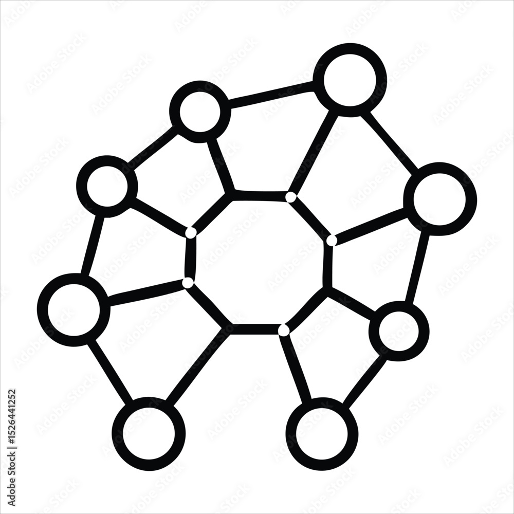 Poster abstract network connection graphic isolated on white background