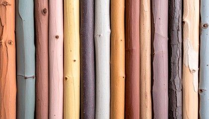 Multicolor tree bark texture with soft pastel and natural wood hues
