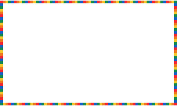 Rainbow pixel frame – colorful retro pixel art border. Rainbow rectangle border frame