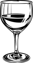 Black and white antique glass vector illustration