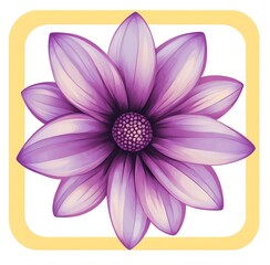Watercolor purple flower clipart, on a white background