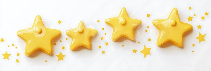 5 yellow stars icon vector illustration on a white background