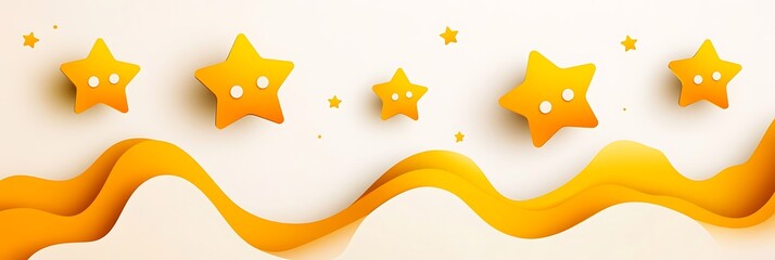 5 yellow stars icon vector illustration on a white background