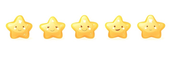 5 yellow stars icon vector illustration on a white background