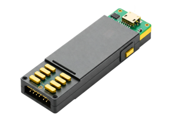 Compact electronic module for advanced communication systems isolated on a transparent background