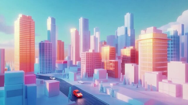 modern city skyline at night