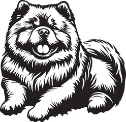 Obraz premium vector illustration of a Chow Chow dog
