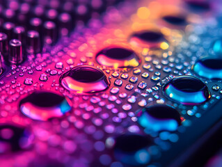 Abstract, stylized image of thermal paste applied to a processor. Conceptual shot symbolizing cooling technology, efficiency, and hardware maintenance. Ideal for technology blogs.